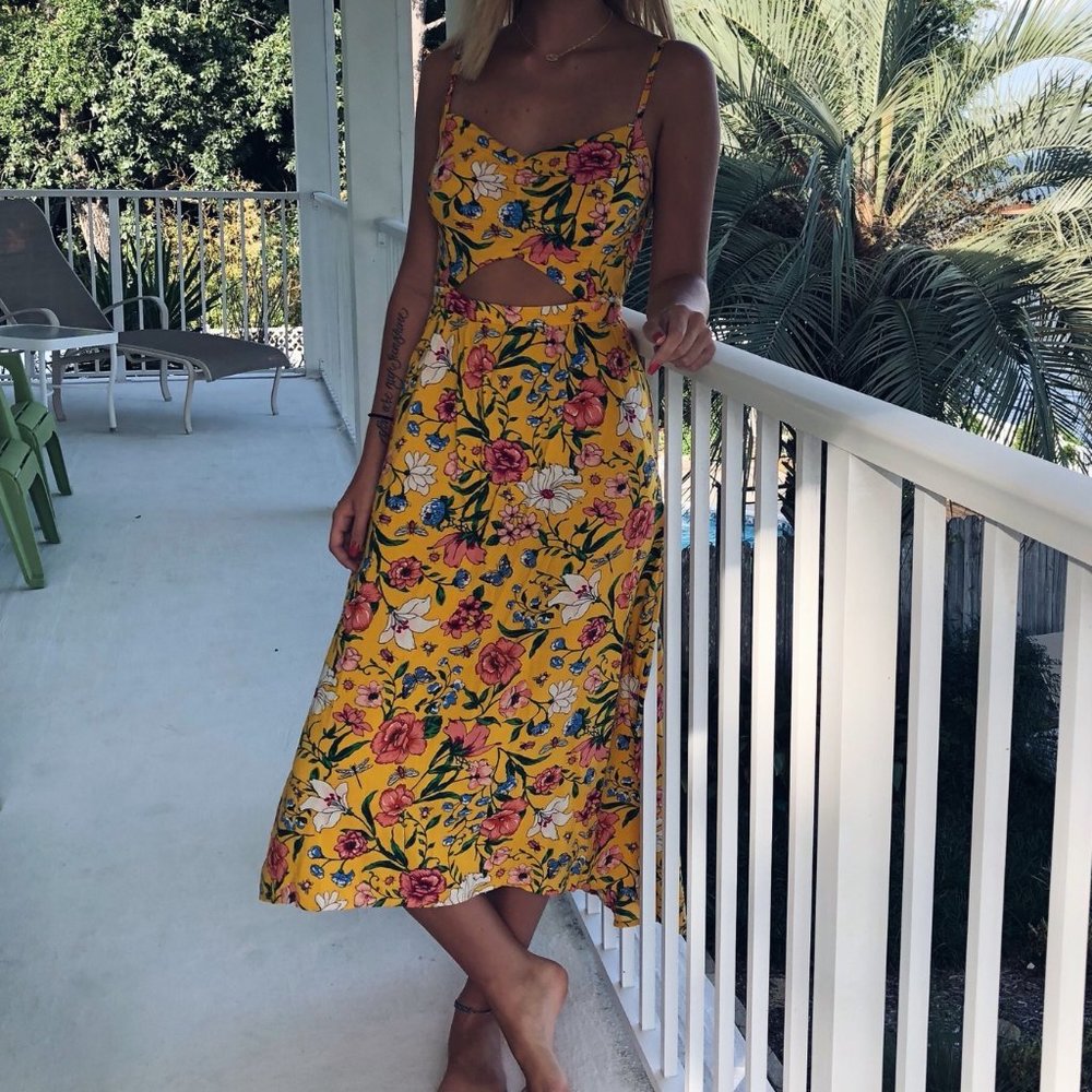 Yellow Floral Hollister Dress